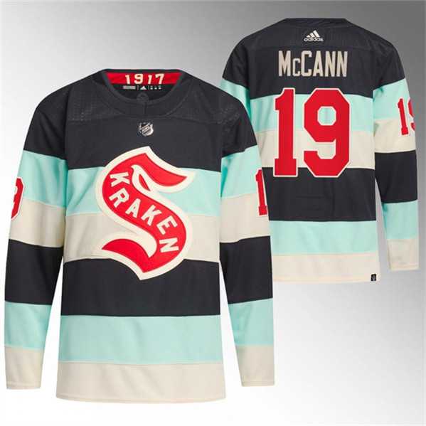 Men%27s Seattle Kraken #19 Jared McCann Deep Sea Blue 2024 Winter Classic Primegreen Stitched Jersey Dzhi